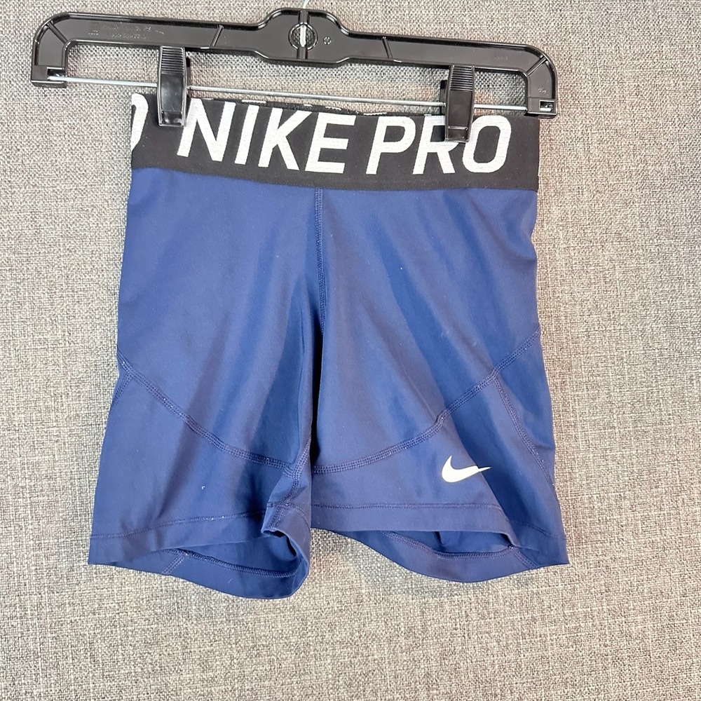 Nike Pro Blue Athletic Compression Shorts Womens XS Athletic Fit‎ Swoosh